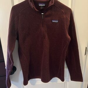 Patagonia Wine Color Fleece Quarter Zip Up